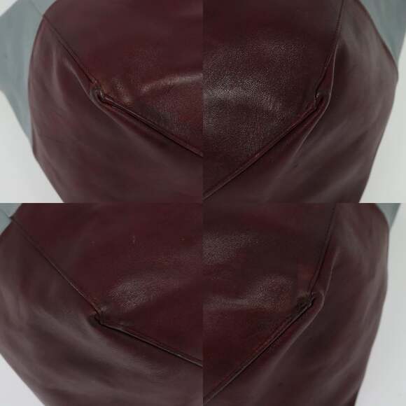 CELINE Horizontal Cabas Tote Bag Leather Gray Gold - Picture 10 of 12